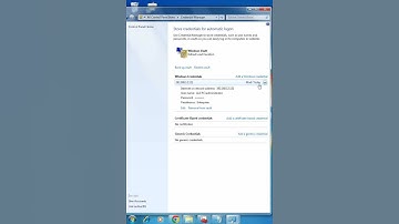 How to change Passwords in Credential Manage in windows 7