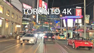 Toronto 4K  Night Drive  Driving Downtown  Canada