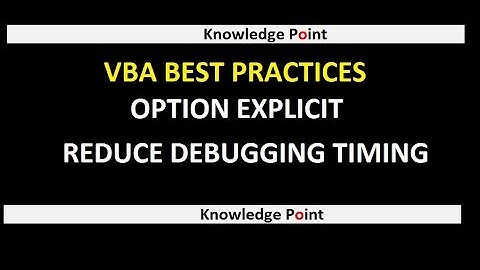 Option Explicit Statement in VBA