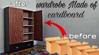 tutorial on how to make a twodoor wardrobe out of cardboard! cheap budget #popular #recycle