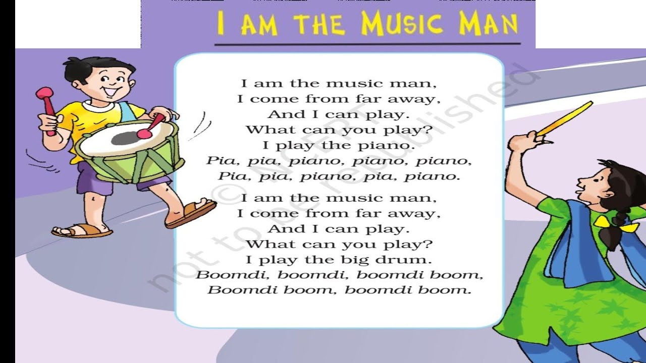 I Am The Music Man Poem Class 2nd English Unit 8 In Hindi Question Answer Ncert Class 2 Youtube