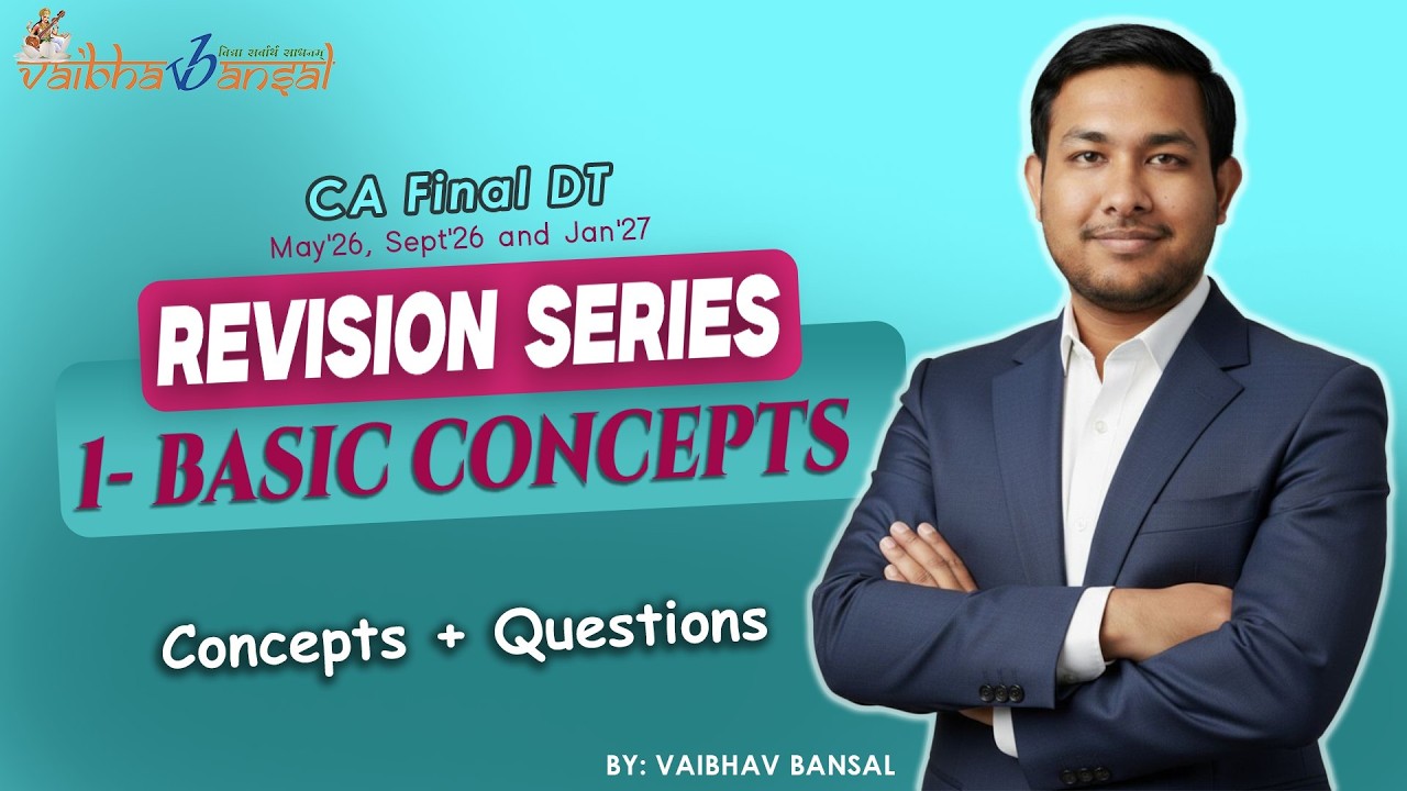 CA/CMA Final Direct Tax May 26 onwards Revision 1 - Basic Concepts