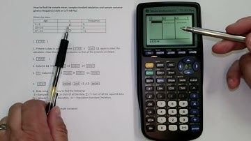 Sample Mean, Standard Deviation and Variance From Data in a Frequency Table with a TI-83 Plus