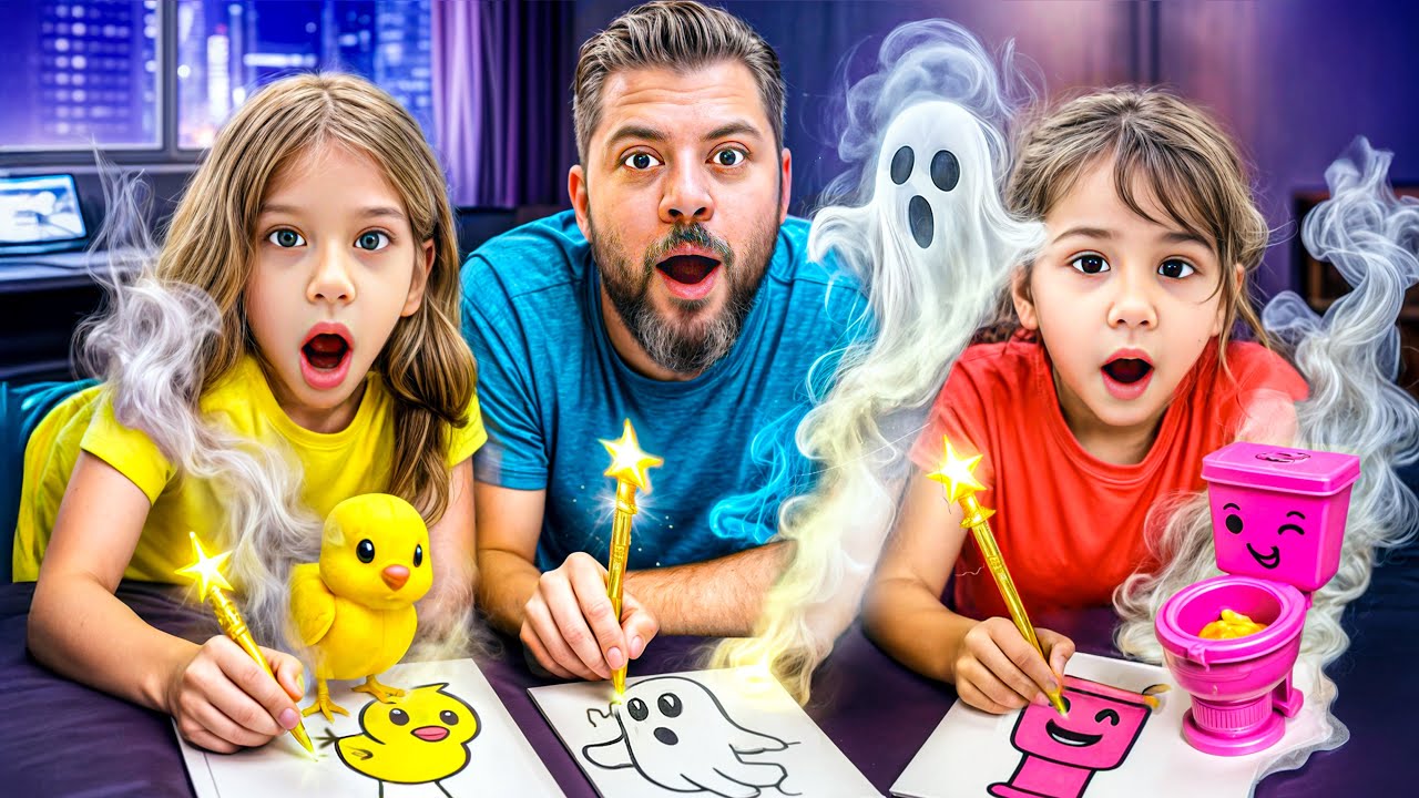 رسمنا أشياء مرعبة وغريبة اتحولت لحقيقة / صفا رسمت كتكوت 😱 نور رسم تواليت 🫢