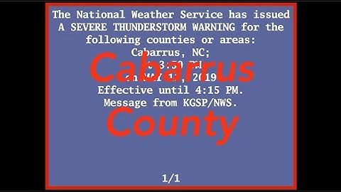 EAS Reenactment Mock: SVR for Cabarrus County, NC