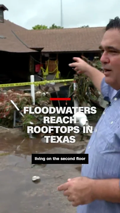 Floodwaters reach roofs in Texas