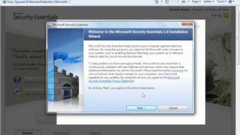 Installing Microsoft Security Essentials Anti Virus