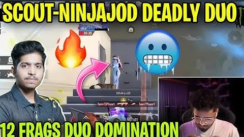 Scout NinjaJod Duo 12 Frags Domination in Scrims 🥵🔥#godlike #pubgmobile#bgminews