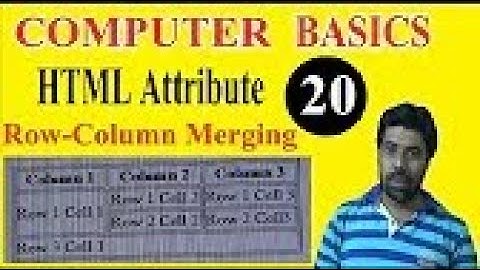 #COM020, HTML Table Header, Row merging, column merging,  #ComputerBasics20