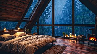 Goodbye Stress to fall Asleep Fast with Heavy Rain & Thunder on Window  Rain sounds for sleeping