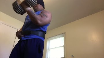 Heavy dumbbell Cheat curls..100lb dumbbell