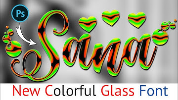How To Make New Multi Colour Glass Font With Inner Glow Line Glass Font In Ps Touch | Hindi / Urdu