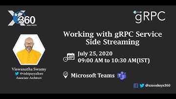 Working with gRPC Service Side Streaming | Viswanatha Swamy | XMonkeys360