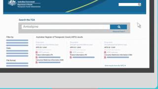 Searching the TGA website