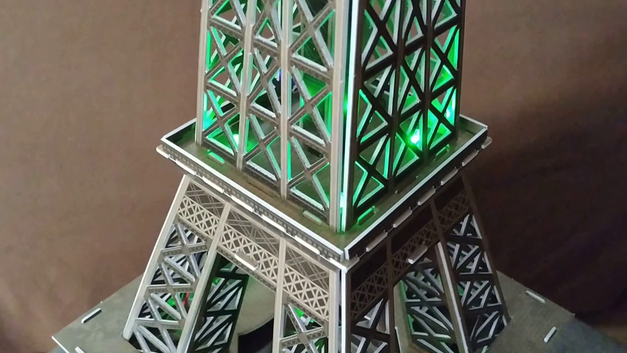 CubicFun 3D-pussel Frankrike LED turné Eiffelarkitektur modellbyggsatser  för vuxna, gör-det-själv pappersbelysning Paris Eiffeltornet dekoration