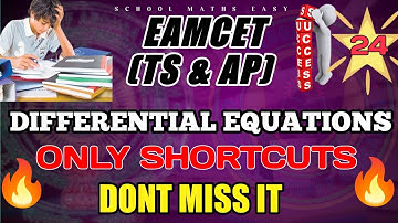 EAMCET 2023 II DIFFERENTIAL EQUATIONS IIDIFFERENTIAL EQUATIONS SHORTCUTS IITS EAMCET Il AP EAPCET Il