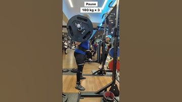 180 kg × 3 Pause Squats #youtubeshorts #shorts #trending #gym