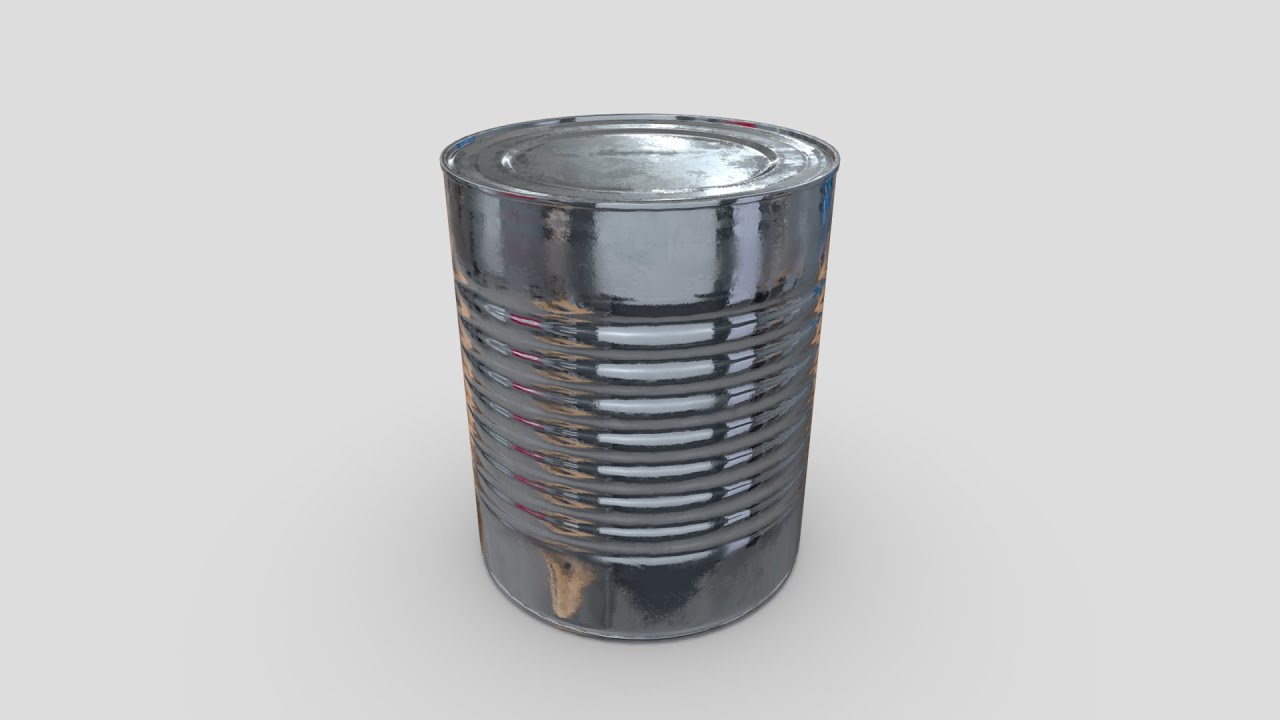 Tin Can 5 - low poly PBR 3d model