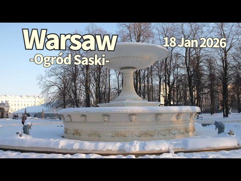 Winter Walk Warsaw Ogród Saski Poland - 18 January 2026 | Walking Tour