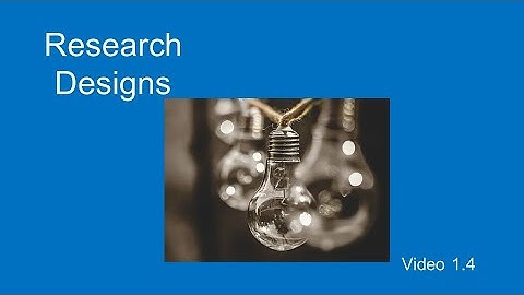 PSY 230 Video 1.4: Research Designs