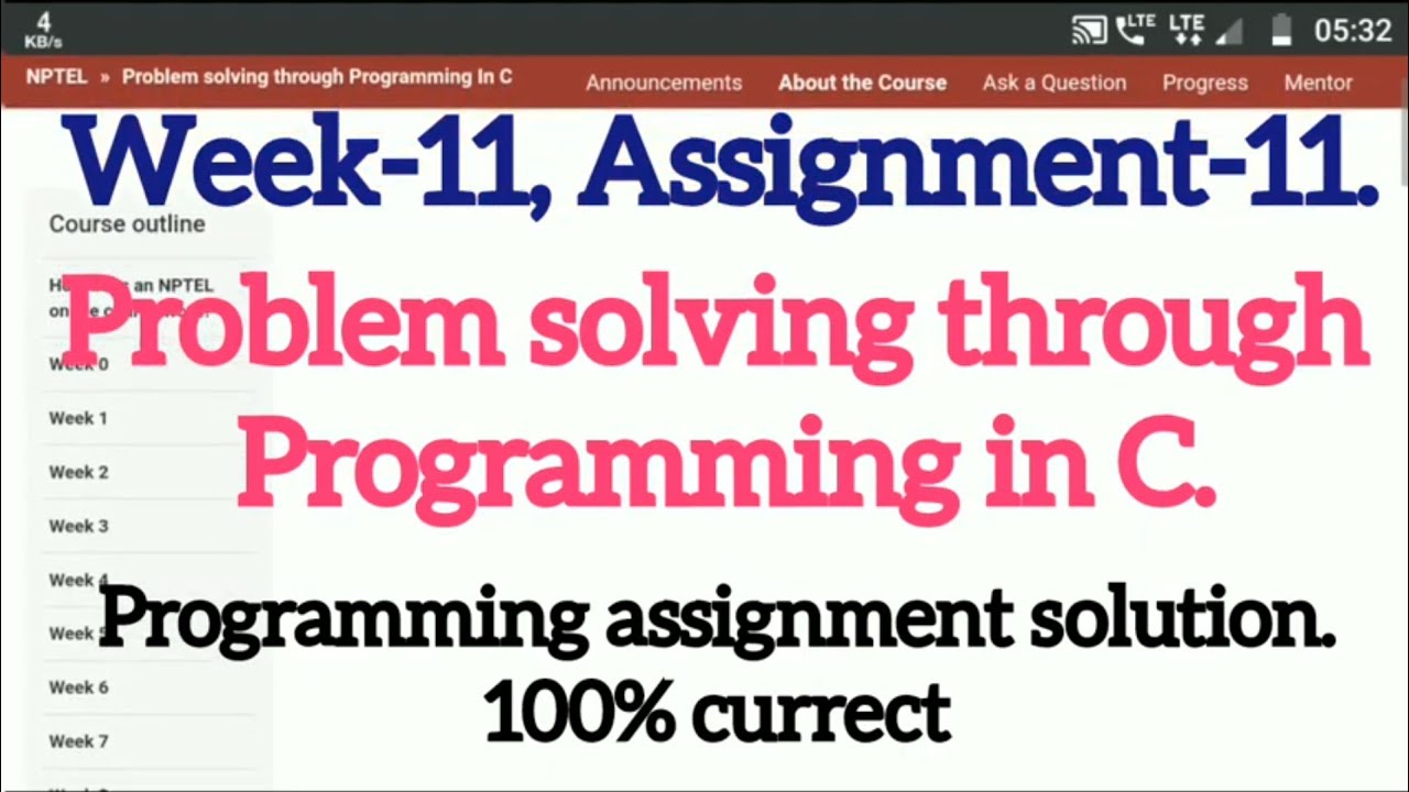 problem solving through programming in c week 11