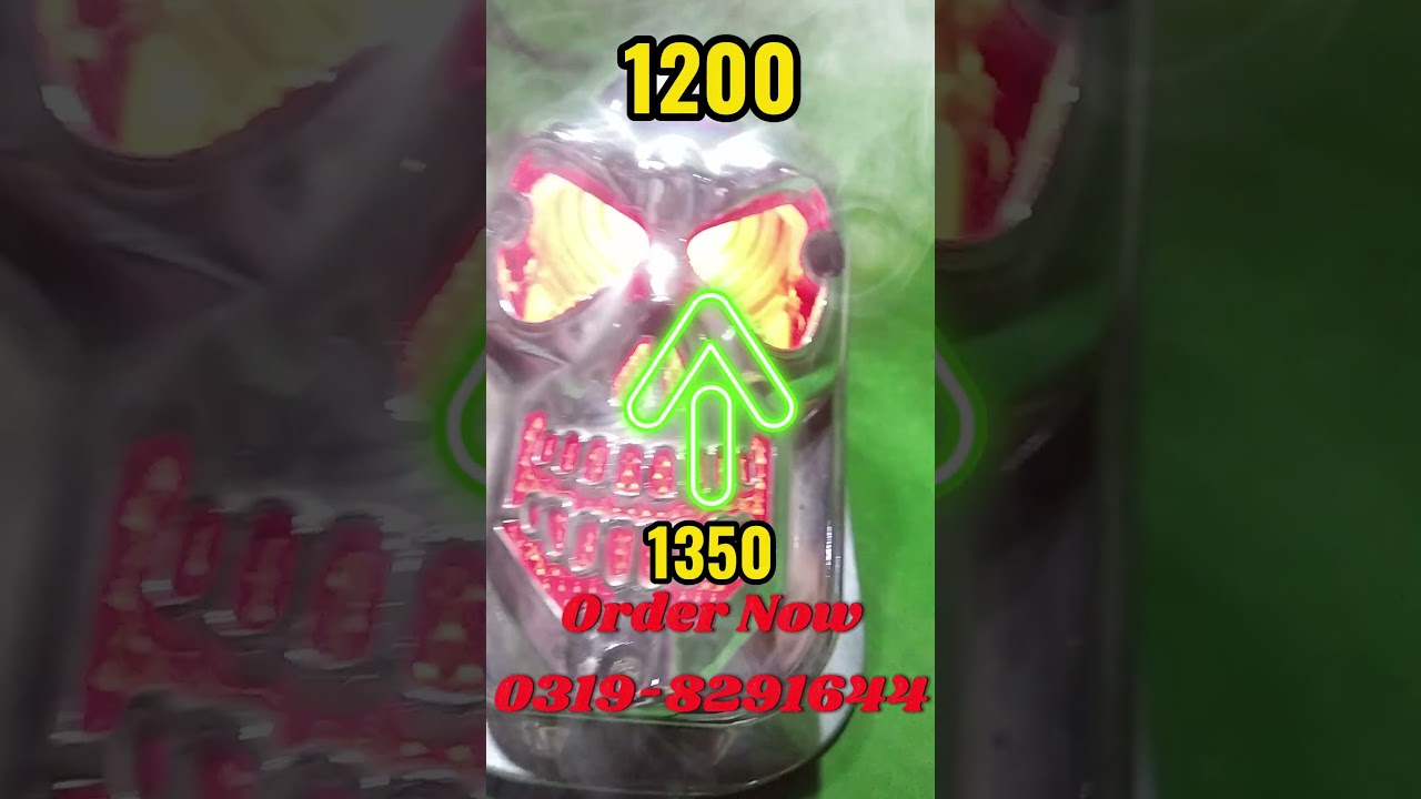 Motorcycle Motorbike Red LED Skull Head Shaped Rear Stop Tail Light 