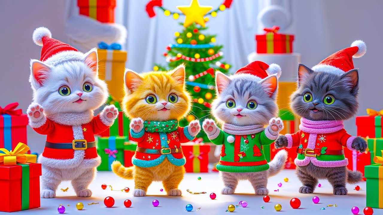 Jingle Bells Songs | Cute Cats & Christmas | Miafun Baby Songs