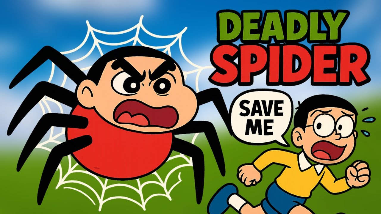 Shinchan Became Dangerous Spider 😱  Funny Game Roblox 😂
