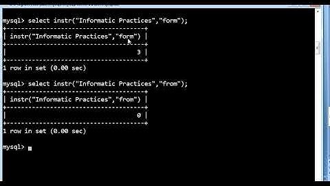 CBSE CLASS XII Mysql - String Functions---INSTR() function
