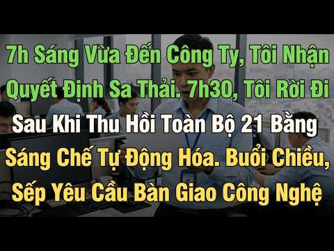 7h Sáng Bị Sa Thải, 7h30 Tôi Bình Thản Rời Đi Sau Khi Thu Hồi Toàn Bộ 21 Bằng Sáng Chế Tự Động Hóa