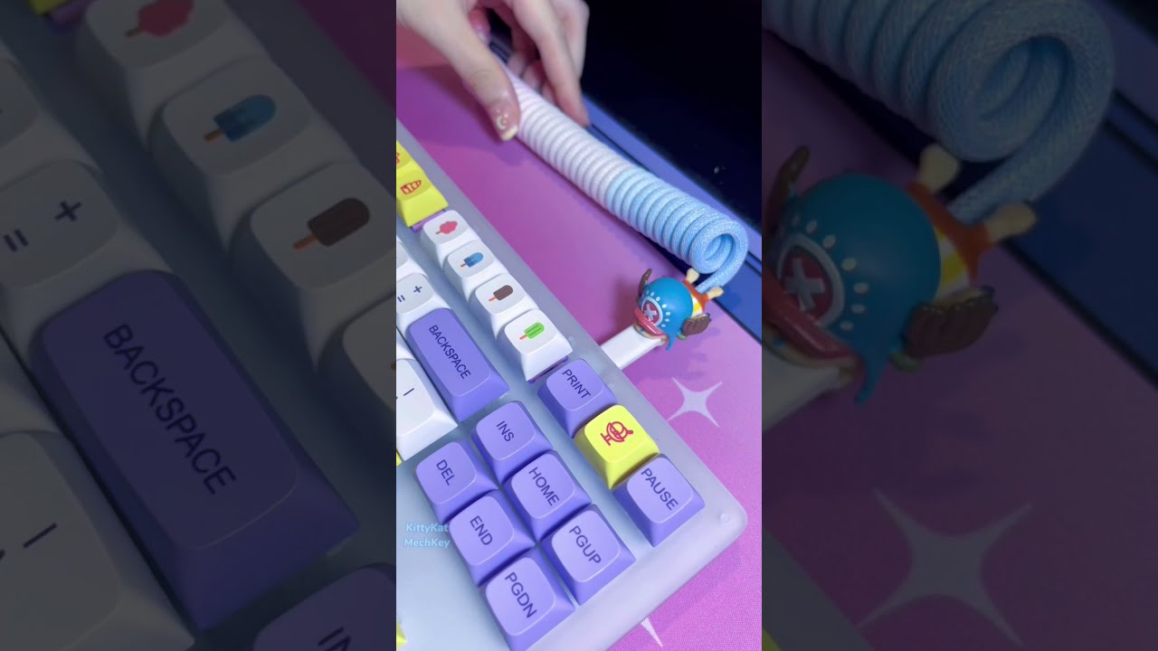 Building Keyboard ASMR 💜 Banana Split switches 🍌 Ice Cream XDA keycaps shorts YouTube