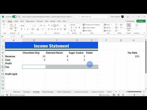 6-1. Formulas and functions: Status bar for basic metrics