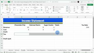 6-1. Formulas and functions: Status bar for basic metrics