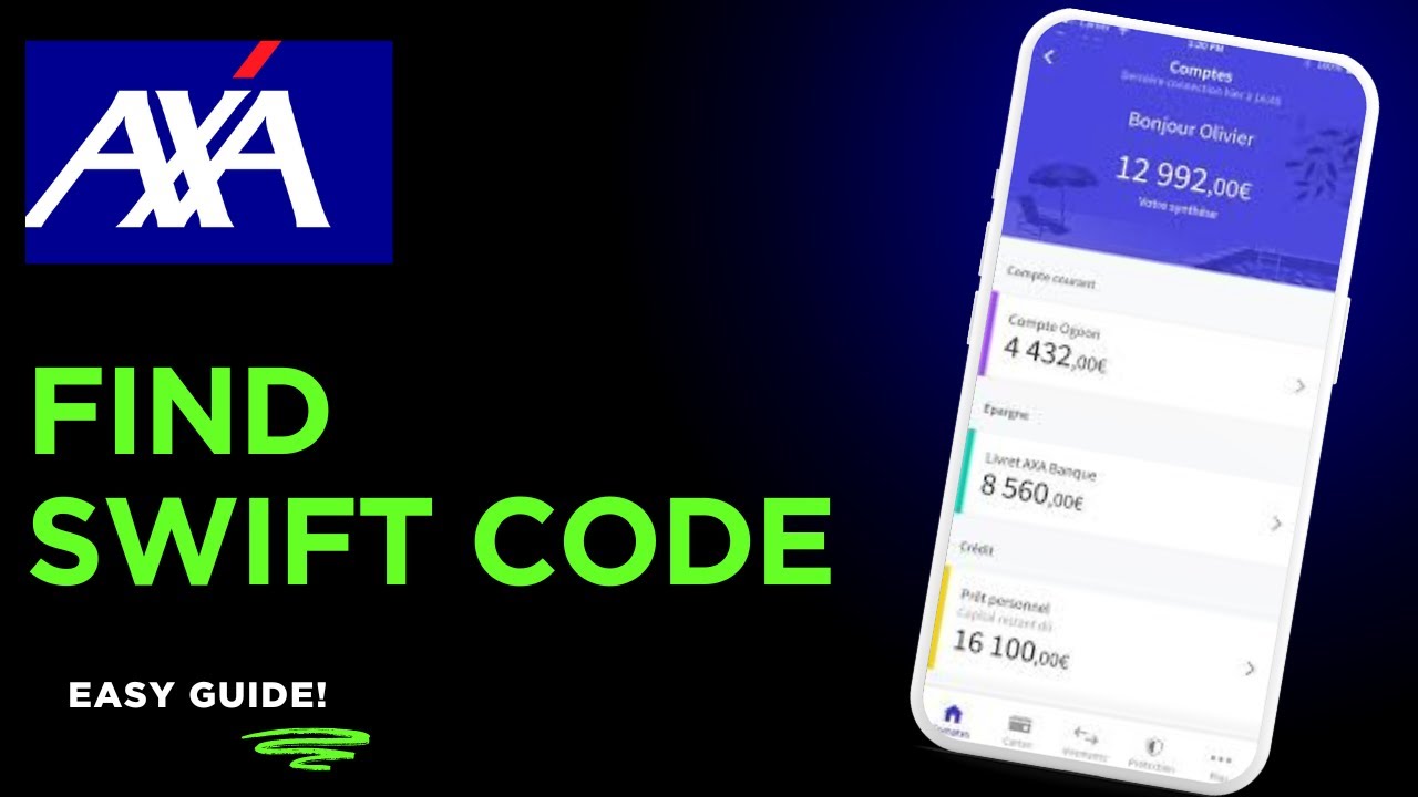 How to find Swift Code of Axa Banque - France