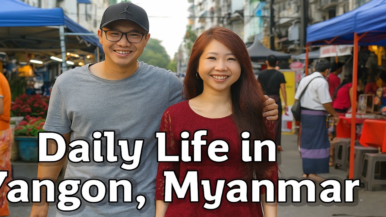 🇲🇲 Daily Life in Yangon, Myanmar – Bustling Streets and Local People’s Activities
