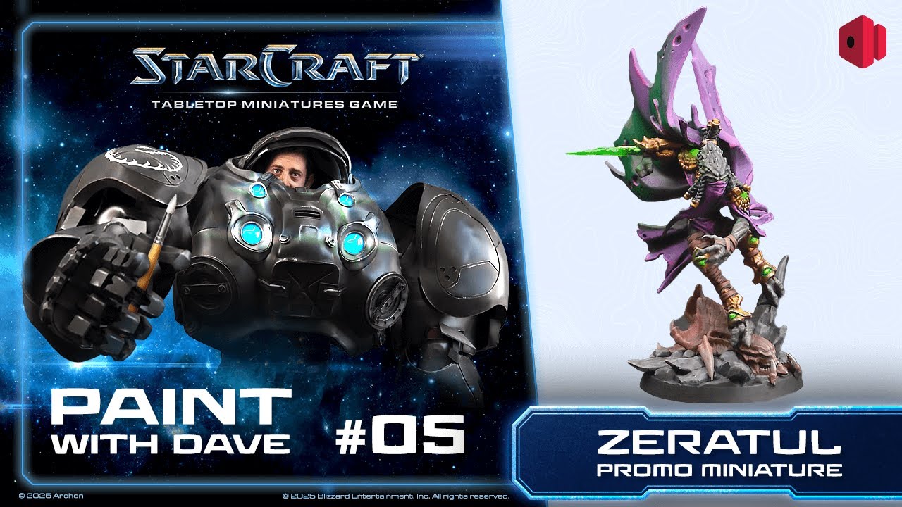 Рисуй с Дэйвом [E05] | StarCraft: Настольная игра с миниатюрами — промо-миниатюра Зератула