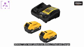 DEWALT 20V MAX Lithium-Ion Battery 2-Pack and Charger, 5.0 Ah, Battery Starter Kit (DCB205-2c)