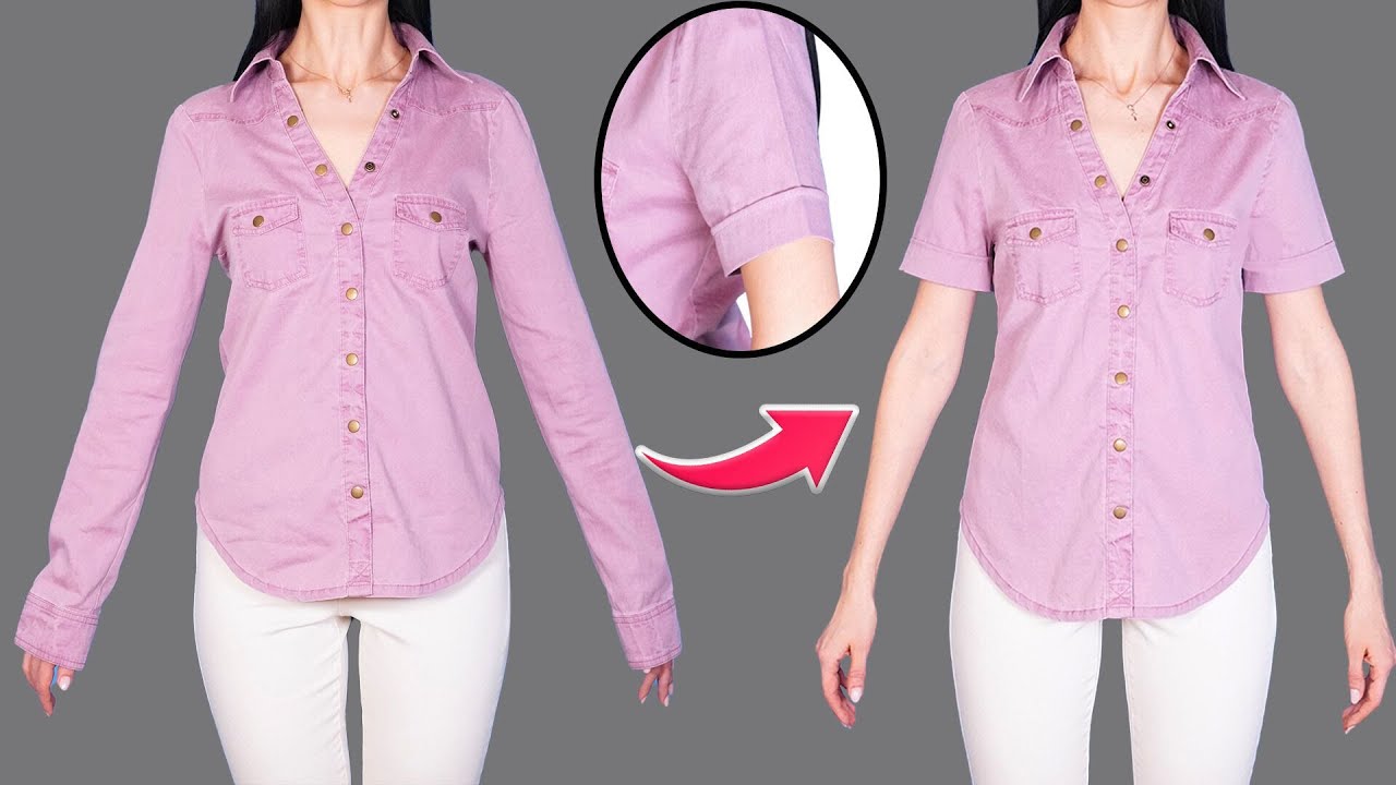Хороший трюк, который поможет укоротить рубашку с длинным рукавом за 5 минут!