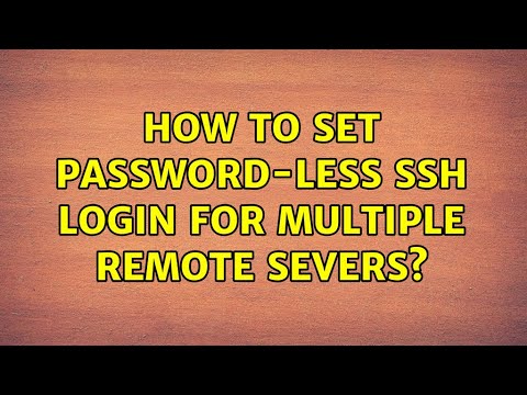 Ubuntu: How to set password-less ssh login for multiple remote severs