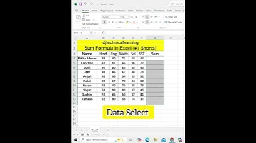 Sum Formula in Excel | Sum Function in Excel | (#1 Shorts) | Excel Formulas or Functions | #sum