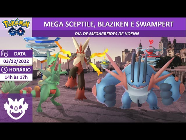 Mega Sceptile, Mega Blaziken e Mega Swampert estreiam no Rumo ao dia de  Megarreides de Hoenn – Pokémon GO