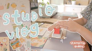 Studio Vlog ✨☁️ Silent Packing Orders, Sticker making, Peaceful vlog!!