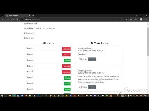 CS50's Web Programming with Python and JavaScript Project 4: Network