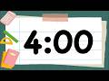 4 Minute Cute Back to School Math Timer (Fun Bells Alarm at End, No Music)