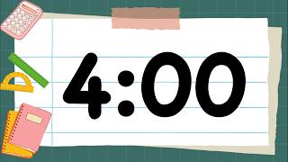 4 Minute Cute Back to School Math Timer (Fun Bells Alarm at End, No Music)