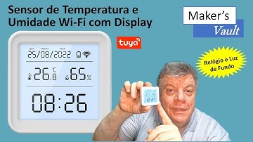 Sensor de Temperatura e Umidade Wi Fi Tuya com Display