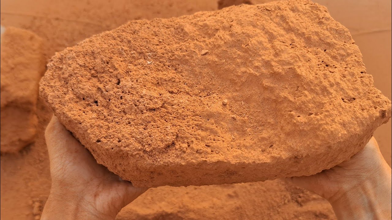 ASMR:Red dirt claypot&floor crumbling edits satisfying