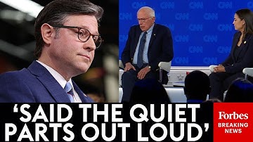 JUST IN: Speaker Johnson Reacts To CNN Town Hall With AOC And Bernie Sanders