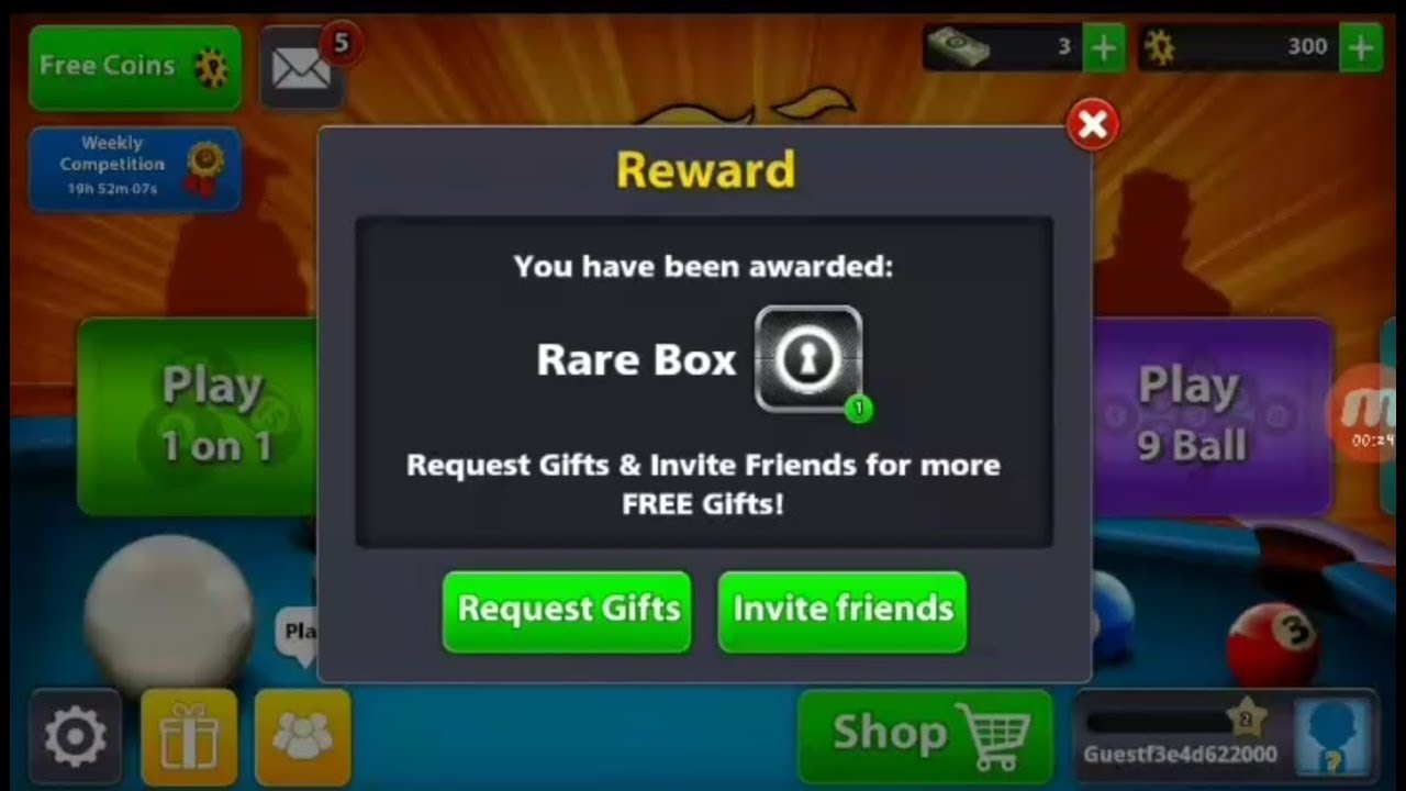 8 ball pool Rare box link reward