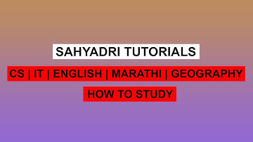 How To Study  -  Sahyadri Tutorials